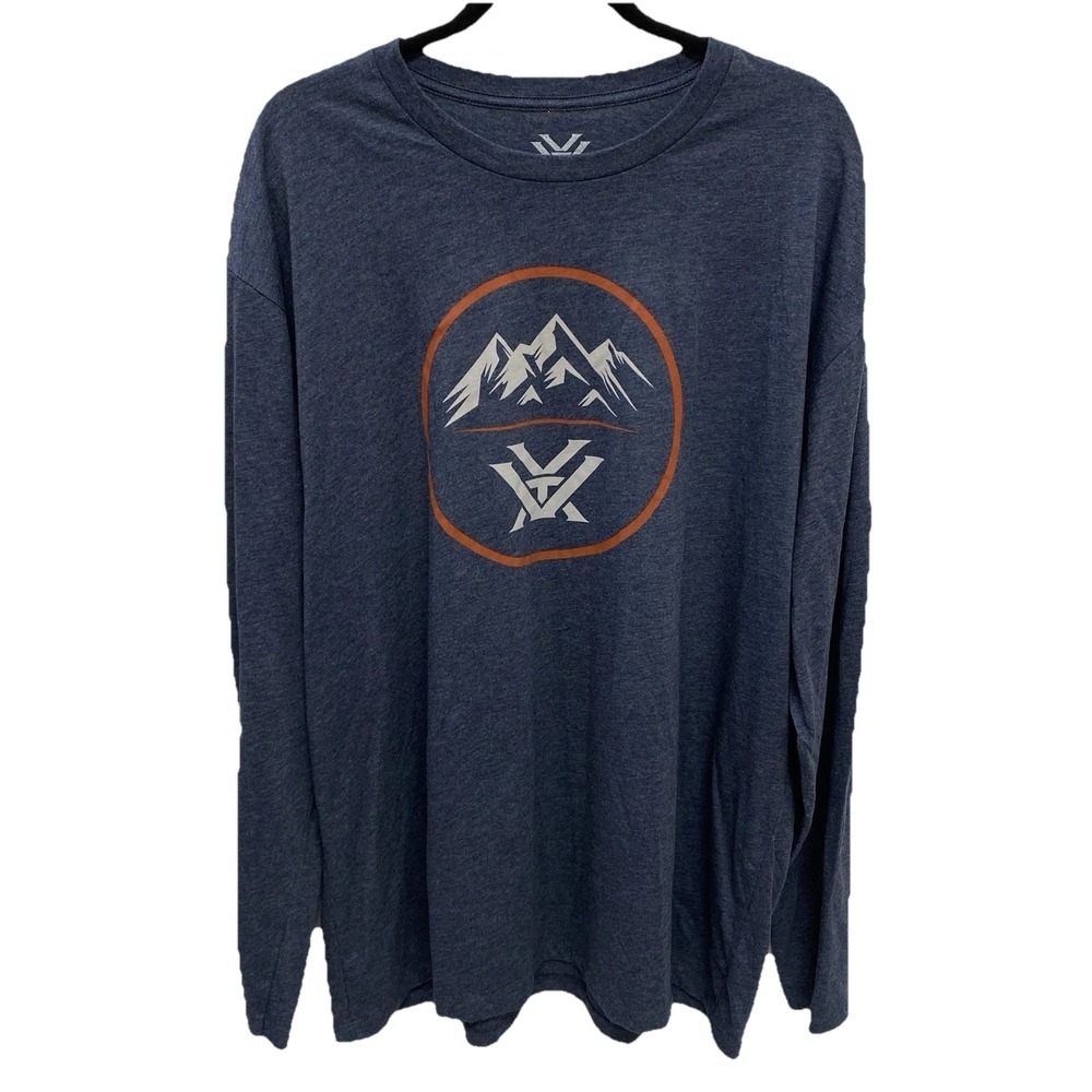 New VORTEX Three Peaks Logo Navy Blue Men's XXL‎ 2XL Long Sleeve Tee T Shirt NWT